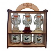 Mini palinka Wood box  (3 different flavor) with dried fruit by Bolyhos