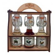 Mini palinka Wood box  (3 different flavor) with dried fruit by Bolyhos