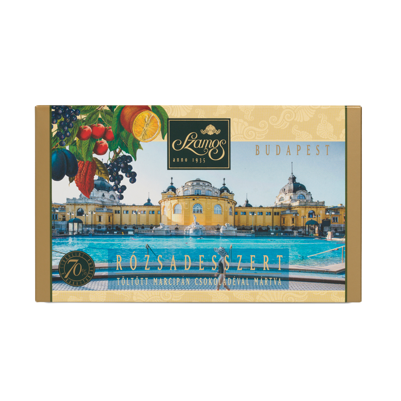 Fruit filled Marzipan dessert with chocolate coating by Szamos 140g