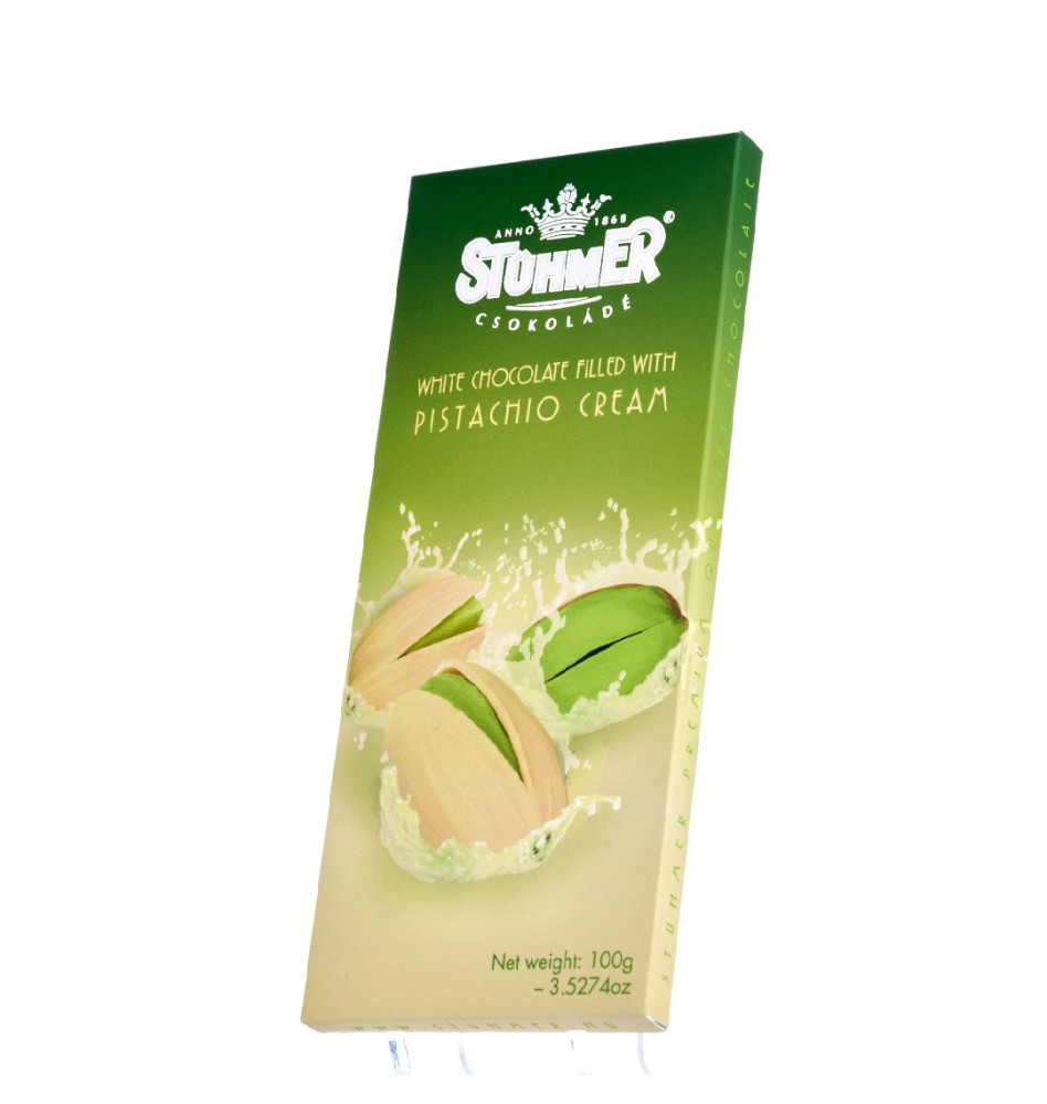 White Chocolate filled with Pistachio Cream 100g by Stuhmer